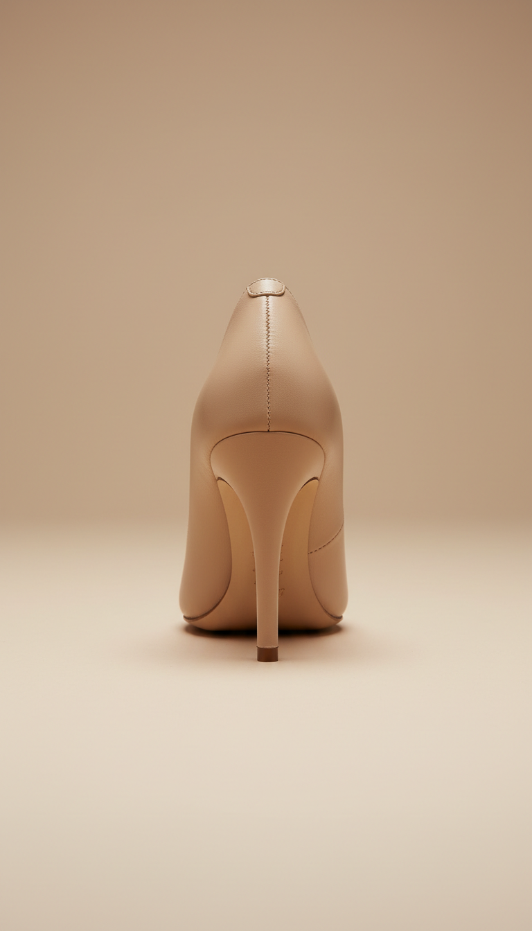 Refined beige leather heel